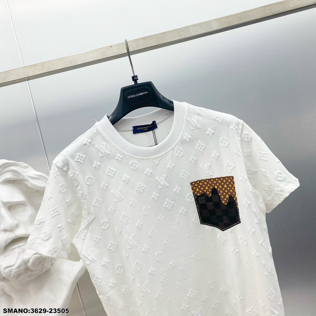 Áo Phông Nam Lv Họa Tiết In Nổi SPF . Áo Thun Lv Nam Nữ Chất Cotton Mát Mịn DT STORE MENWEAR