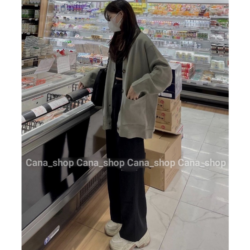 Áo Khoác Cardigan Len Trơn Basic 2 Túi Bên , mặc đôi nam nữ | CANA SHOP | BigBuy360 - bigbuy360.vn
