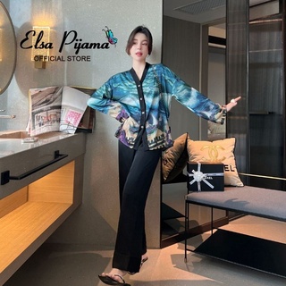 Bộ Lụa Mặc Nhà Pijama Nữ Lụa Cao Cấp Mát Mềm Mịn ELSA PIJAMA
