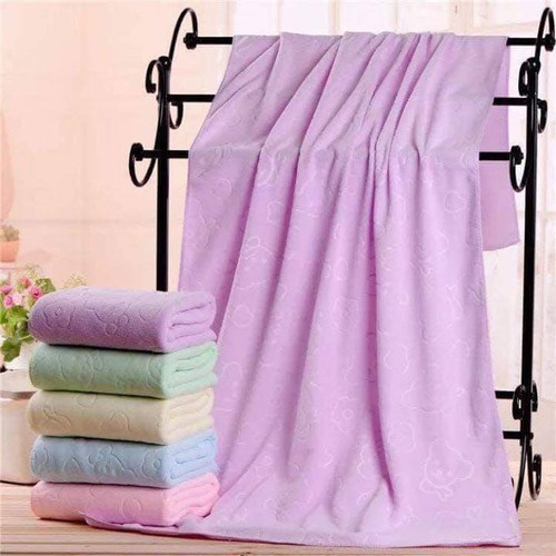 Khăn Tắm Xuất Nhật Họa Tiết Gấu In Chìm Khổ Lớn 1m4 x 70cm