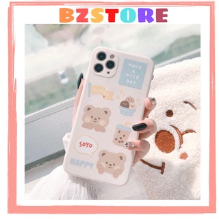 Ốp lưng iphone cạnh vuông viền nổi BVC Gấu Soyo