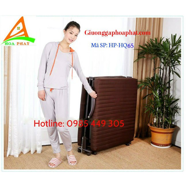 Giường gấp Hàn Quốc rộng 65cm có bánh xe di chuyển khuyến mại ga, túi phủ chống bụi (HQ65) | BigBuy360 - bigbuy360.vn