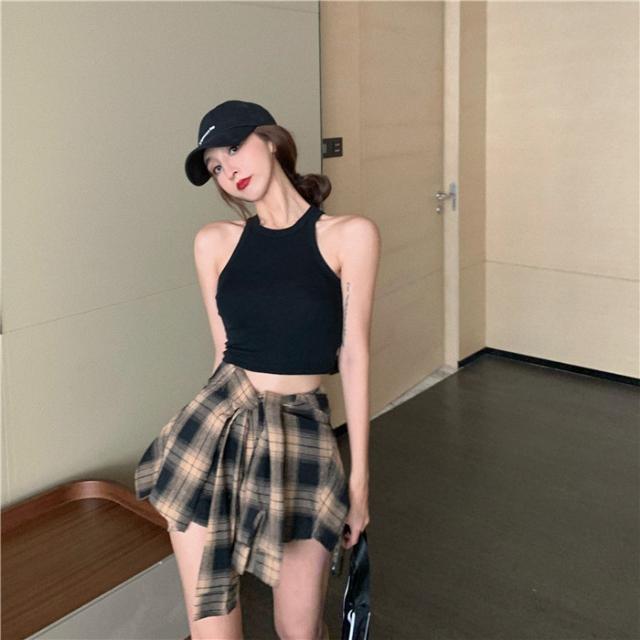 Set Chân Váy Và Áo Sơ Mi Caro Thời Trang Quyến Rũ Dành Cho Nữ