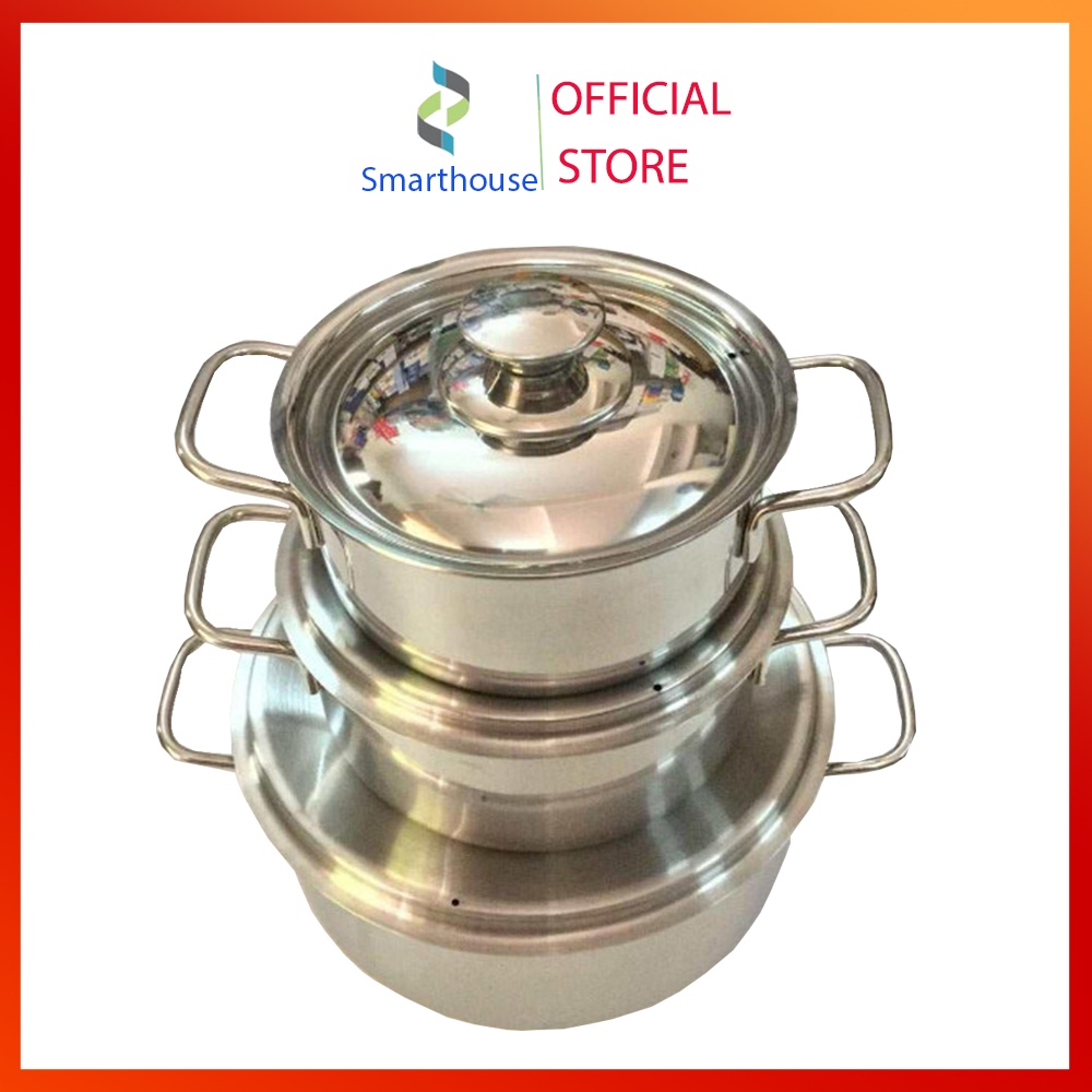 Bộ 3 nồi inox không gỉ cao cấp