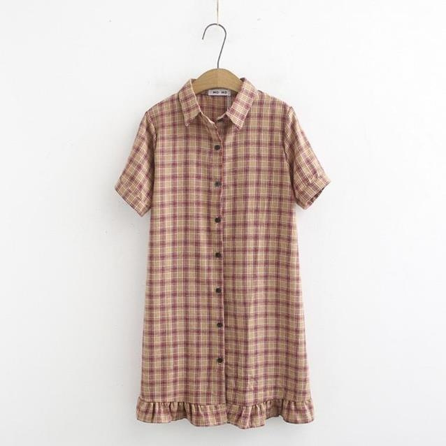 Váy sơ mi vintage kẻ caro [Yến Trần]
