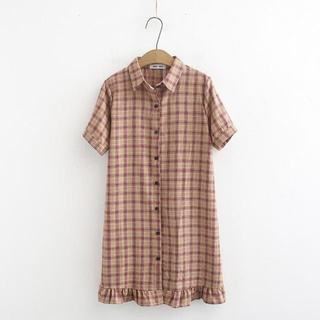 Váy sơ mi vintage kẻ caro [Yến Trần]