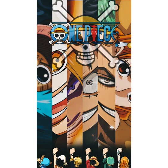 Bộ 40 Sticker hình dán ONE PIECE, sticker pvc, decal dán laptop