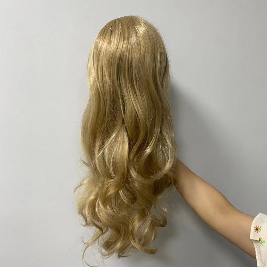 Bộ tóc giả xoăn dài màu be thời thượng cho nữ