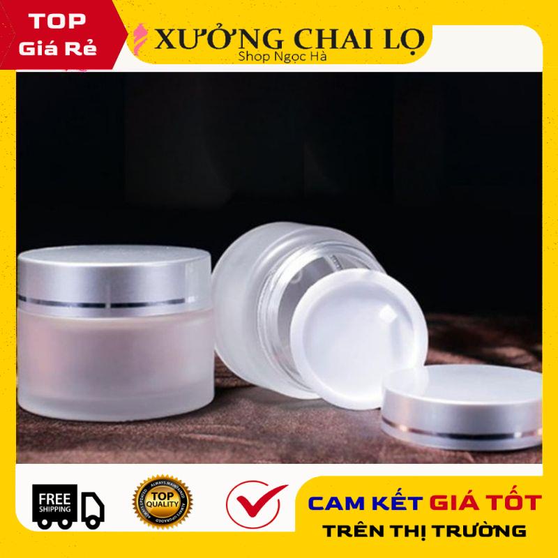 Hũ Chiết Mỹ Phẩm ❤ GIÁ RẺ NHẤT ❤ [30g, 50g] Hũ Chiết Mỹ Phẩm Thủy Tinh Nắp Bạc, Vàng đựng kem face , phụ kiện du lịch