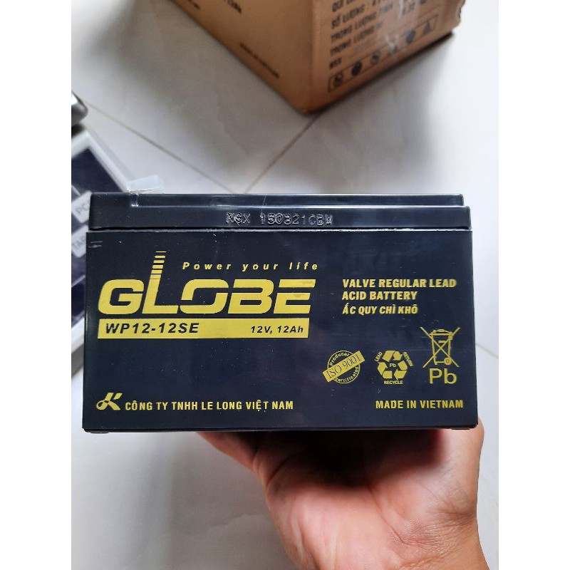 Ắcquy Loa Kéo , Xe Đạp Điện Globe 12V 12A- 15A , xe điện trẻ em