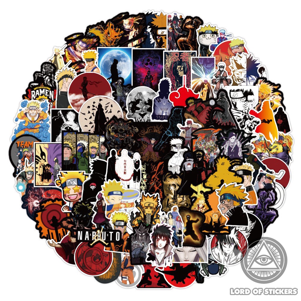 Set 100 Sticker Hình Nhân Vật Truyện Tranh Naruto Sasuke Anime Manga Trang Trí Mũ Bảo Hiểm, Ván Trượt, Laptop, Vali, Sổ