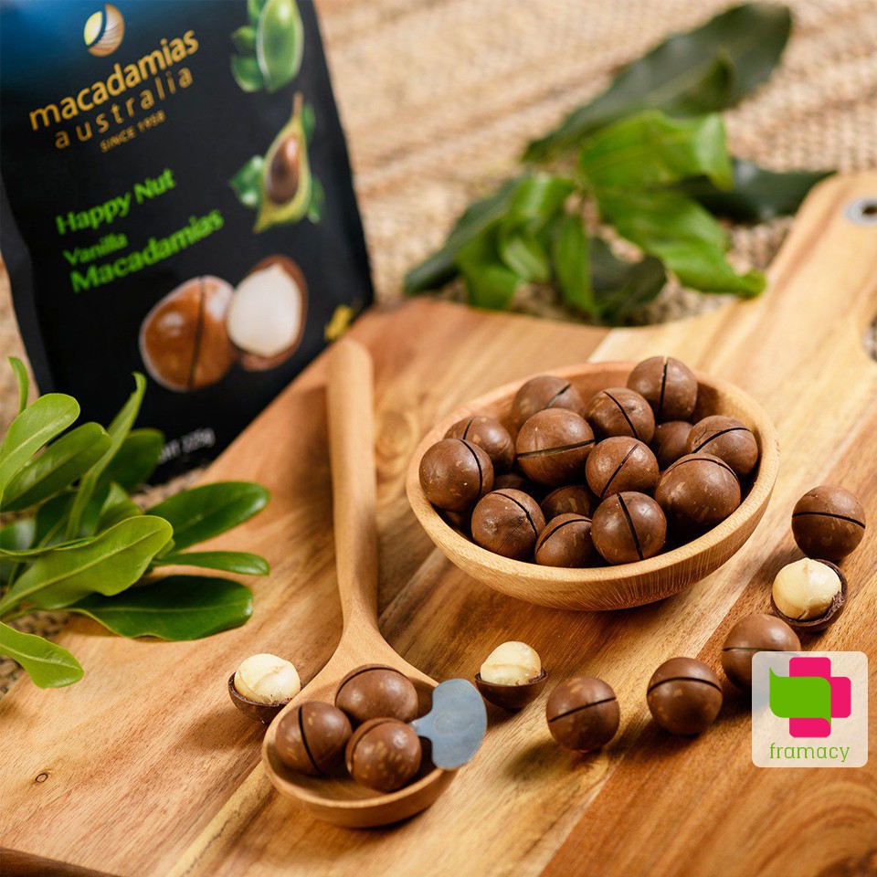 Hạt macca Macadamias Australia, Úc (225g) nguyên vỏ giúp đẹp da, giảm cholesterol, tốt cho tim mạch