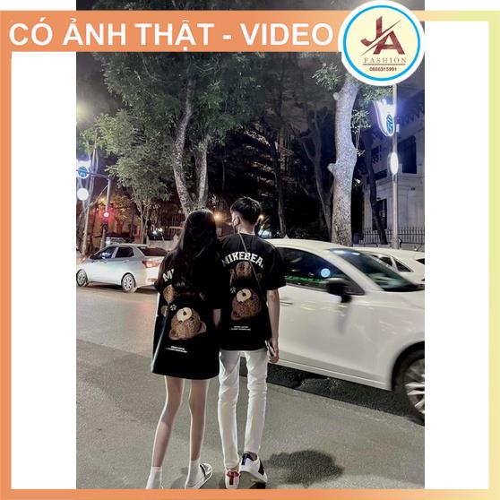 Áo phông MIKENCO họa tiết con gấu 2 màu trắng đen - Áo thun cộc tay MIKEBEAR Unisex - Áo phông Unisex cổ tròn