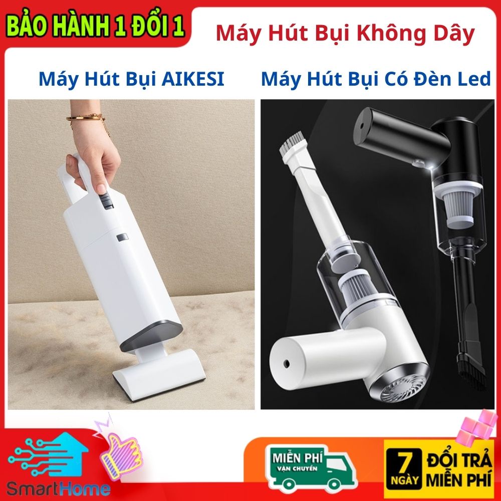 Máy hút bụi cầm tay không dây AIKESI, Máy Hút Bụi Mini Không Dây Có Đèn LED Cho, Ô Tô, Thú Cưng, Gia Đình