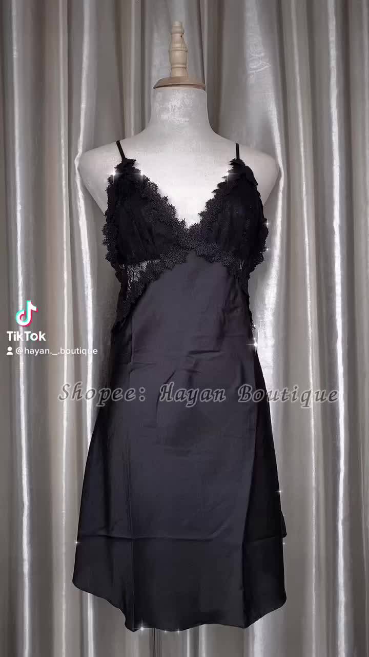 HT157 Váy ngủ sexy lụa phối ren eo kèm ĐỆM LÓT, đồ ngủ dáng suông gợi cảm HT157 MÚT | BigBuy360 - bigbuy360.vn