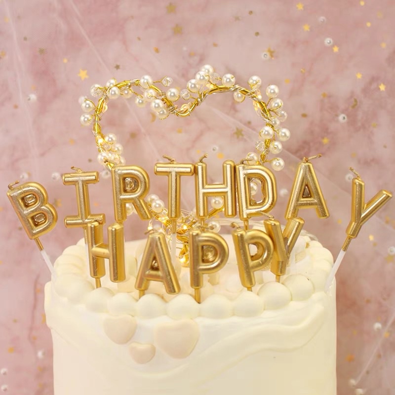 (Loại đẹp) Set nến HAPPY BIRTHDAY trang trí sinh nhật J89