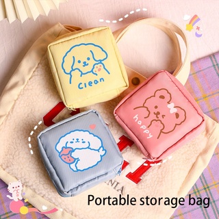 Portable cute sanitary napkin storage bag Multi-purpose sanitary napkin cosmetic bag Headphone bag Coin bag Women Small travel organizer