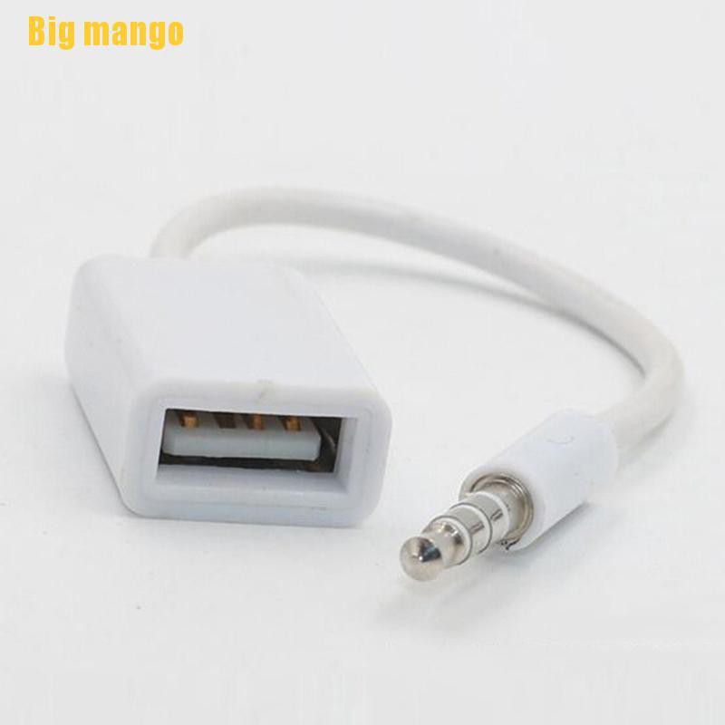 Dây Cáp Chuyển Đổi Âm Thanh Từ Giắc Cắm 3.5mm Sang Lỗ Cắm Usb 2.0 Chuyên Dụng Cho Mp3 Trên Xe Hơi