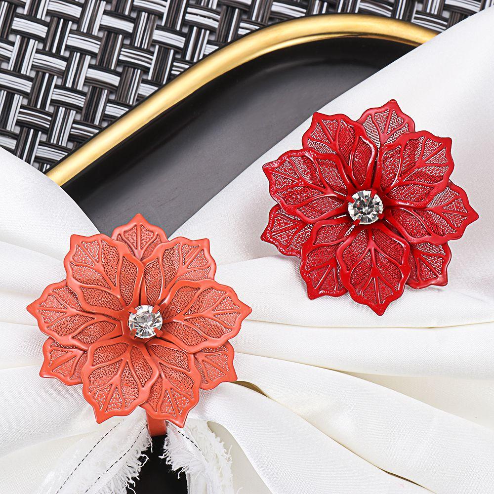 ZAIJIE24 Giá Đỡ Khăn Ăn Dạng Vòng Tròn Thiết Kế Đục Lỗ Họa Tiết Hoa Dành Cho