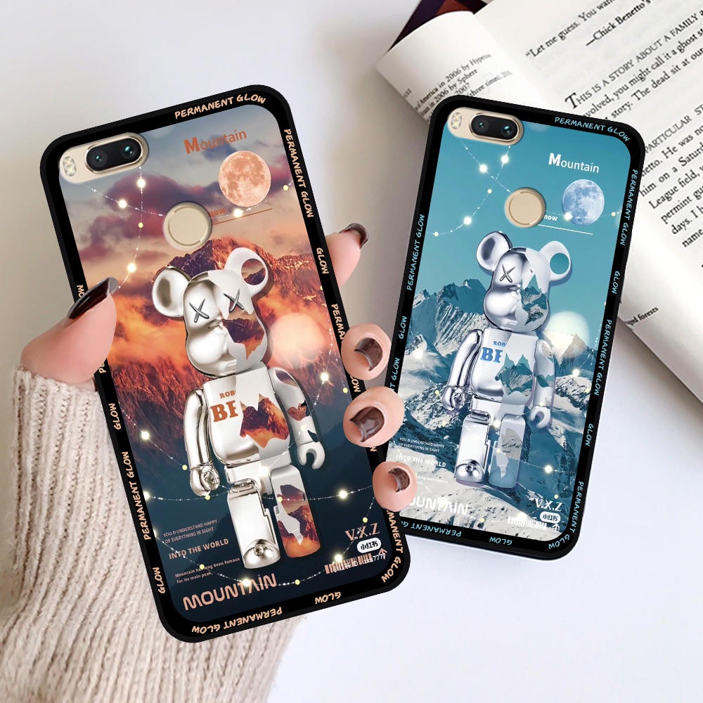Ốp Xiaomi Mi A1 / Mi 5x in hình họa tiết Mountain, Be@rbrick dễ thương (T13 - T18)