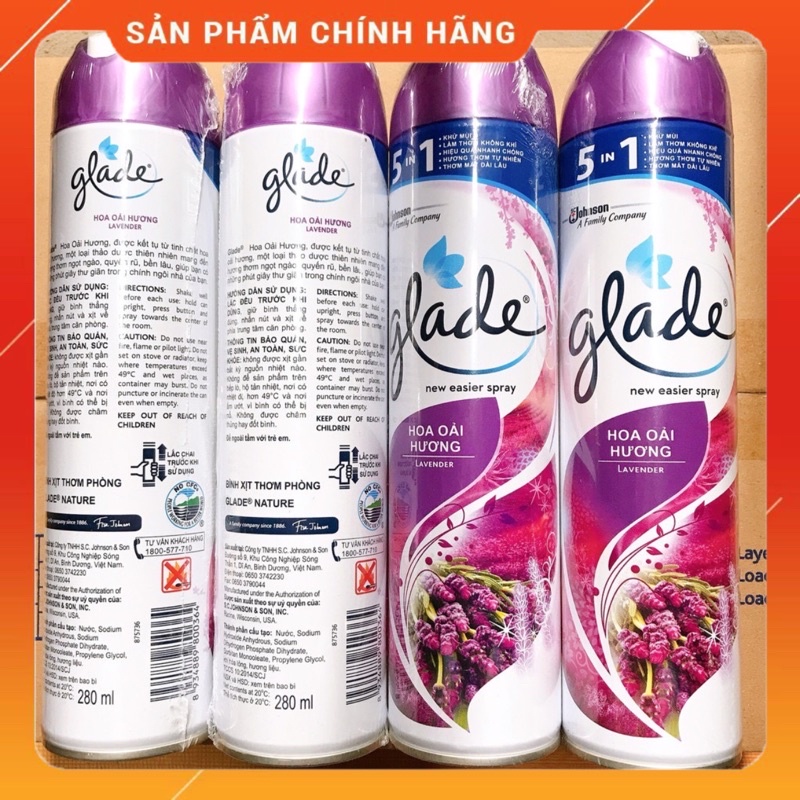 XỊT THƠM PHÒNG GLADE HƯƠNG LAVENDER &HƯƠNG HOA 280G THÁI LAN