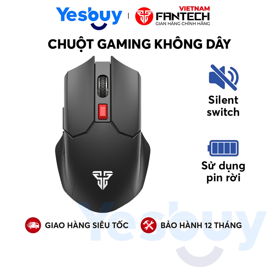 Chuột Gaming Không Dây Fantech WG11 CRUISER 2400DPI PIXART 3212 6 Phím Macro Dùng Pin AA - Hãng Phân Phối Chính Thức