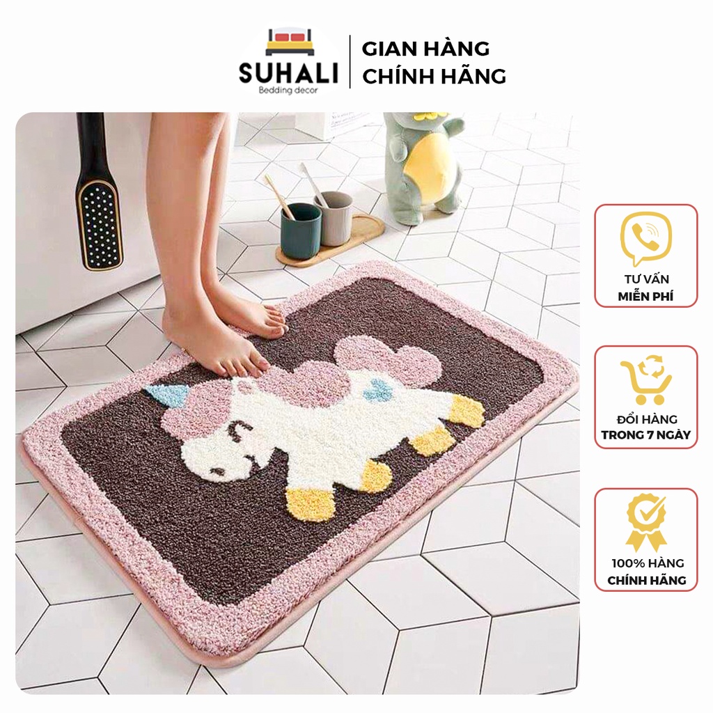 Thảm chân lông cừu SUHALI kích thước 40x60cm siêu thấm hút và mềm mại