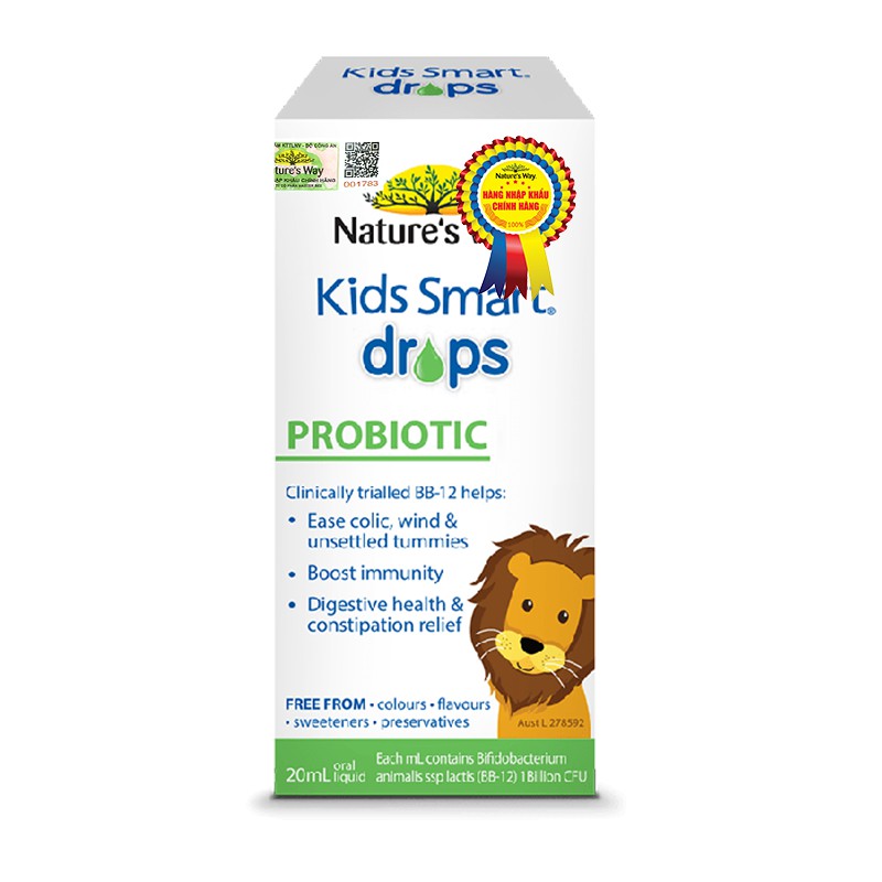 ✔️️️(Tặng quà xinh) Nature's Way Kids Smart Drops Probiotic - Bổ Sung Men Vi Sinh Cho Bé - Lọ 20ml