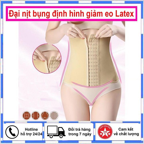 Đai nịt bụng Latex 9 xương 3 nấc cài, đai nịt bụng thông hơi Latex ITALIA tặng dây đo