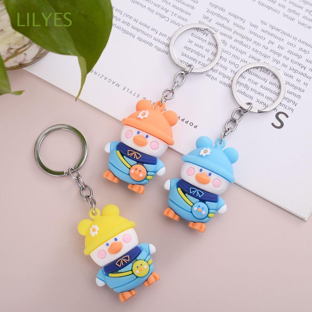 Móc khóa gắn búp bê vịt vàng dễ thương dùng làm quà tặng