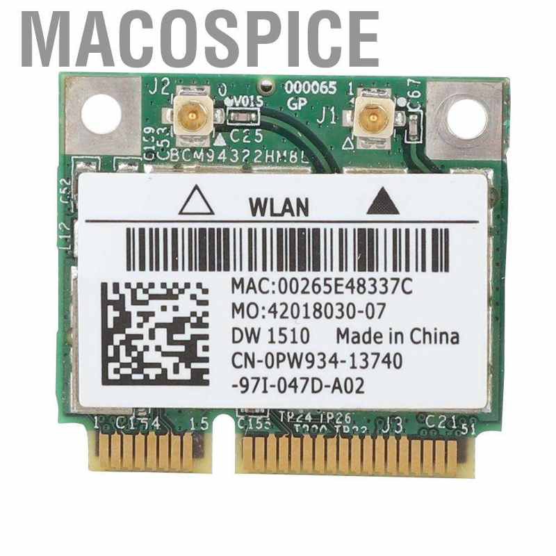 Macospice For DELL DW1510 Wireless WLAN Half-Mini PCI-E WIFI Card BCM94322HM8L 2.4G/5G GS