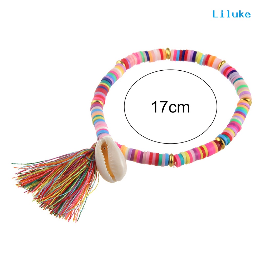 Vòng Tay Hạt Đất Sét Polymer Và Vỏ Sò Nhiều Màu Thời Trang Cho Nữ