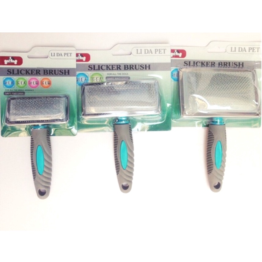 Lược chải lông Chó Mèo SLICKER BRUSH Cán nhựa dẻo chắc chắn 12cm Giúp Làm mượt lông, tơi lông thú cưng
