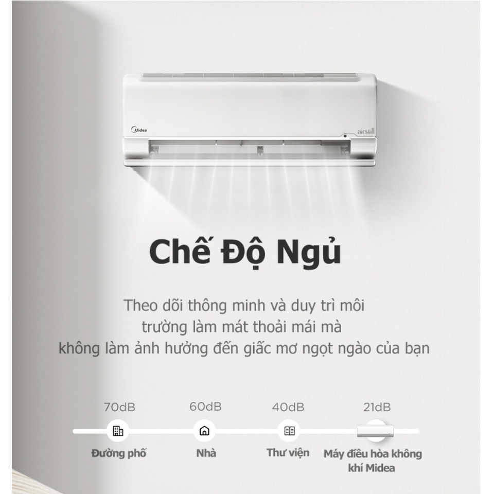 Máy lạnh Midea MSMT2 AirStill 2021 - 1 Đêm 1 Kwh Điện - Hàng chính hãng bảo hành điện tử 3 năm