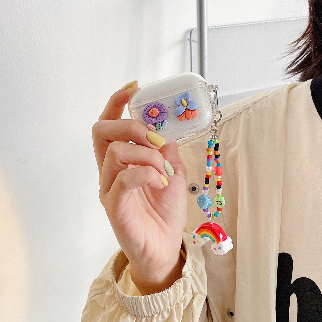 Vỏ bảo vệ hộp sạc tai nghe thích hợp cho Airpods pro airpods 1/2 màu cầu vồng
