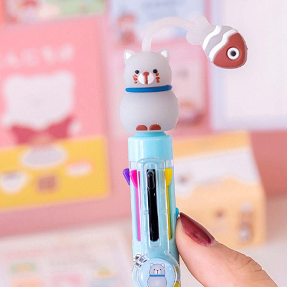 SHOUKEY Bút Bi 8 Màu Sắc Hình Động Vật Sáng Tạo Kèm Mặt Dây Chuyền