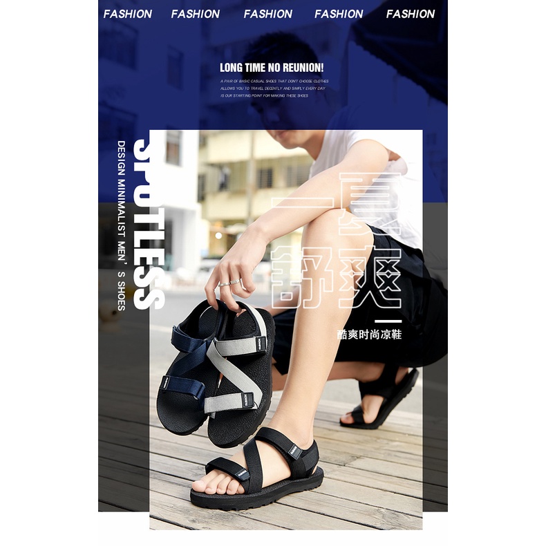 ANDROSHOW Dép Sandal Nam Quai Dù Đế Cao Su nam Ttg067