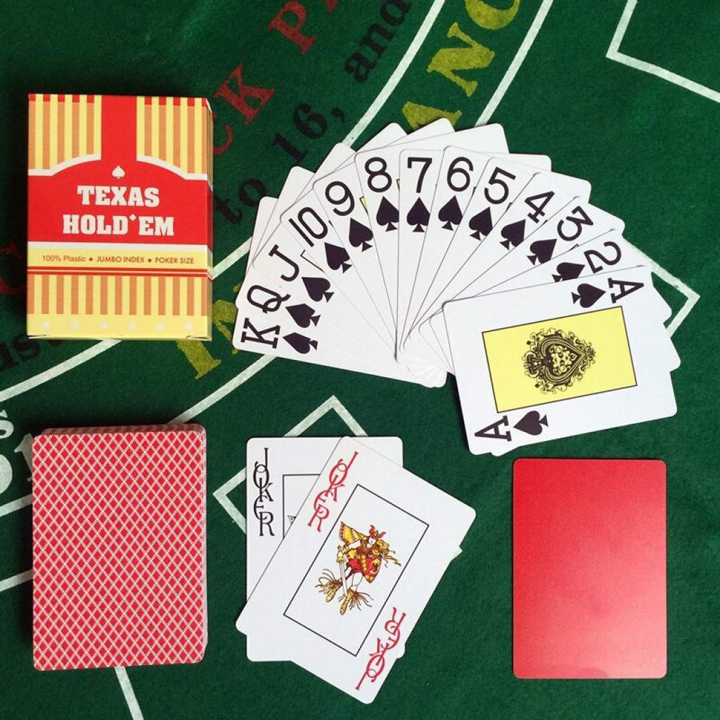 TEXAS HOLD'EM - Bài tú lơ khơ, bài nhựa Poker chống thấm nước 4 màu