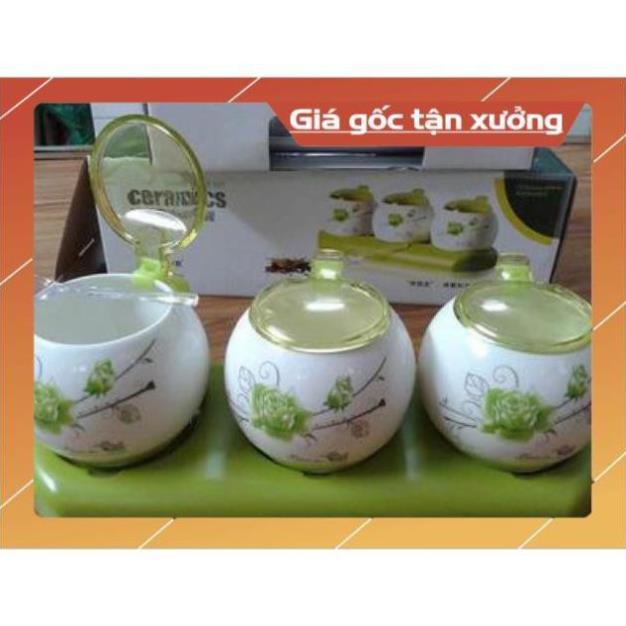 [GIÁ HỦY DIỆT] Bộ đựng gia vị bằng sứ xương cao cấp