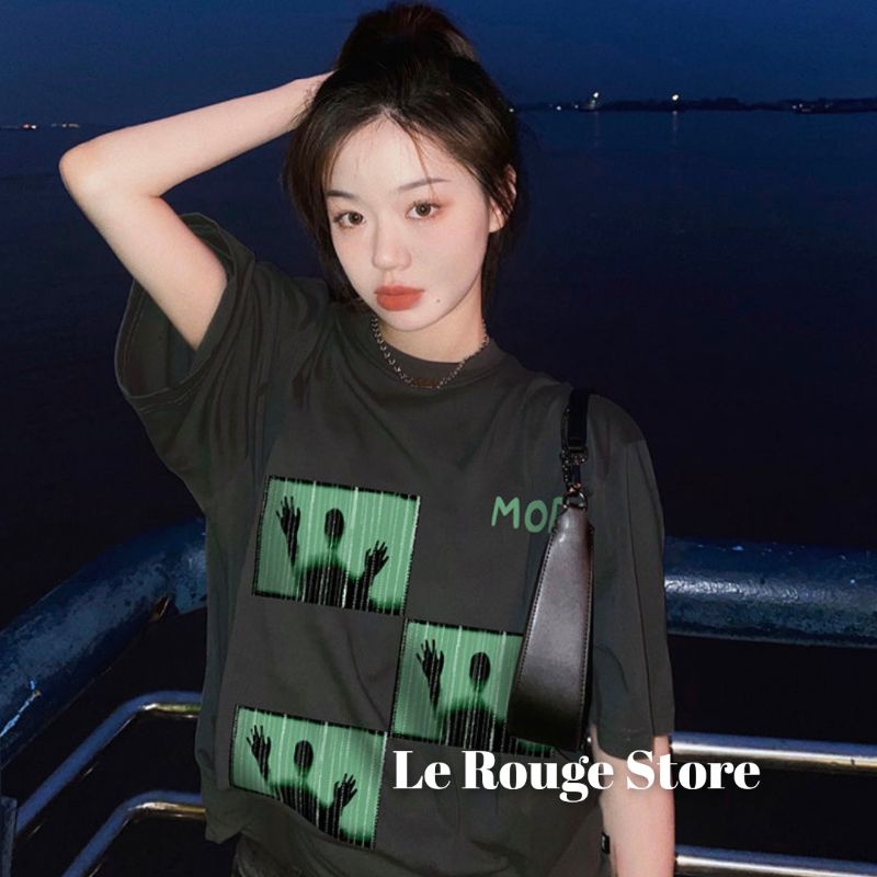 Áo thun Tee nữ thời trang hình bàn tay bóng mờ cá tính 100% cotton hàng đẹp phong cách Tóp Tóp