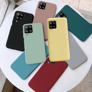 Ốp điện thoại TPU silicon mặt nhám màu kẹo bảo vệ cho Samsung Galaxy A02S A12 A42 5G