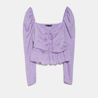 Áo tím hoa nhí zara auth newtag size S
