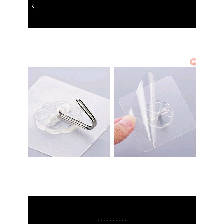 Móc Dán Tường Siêu Dính Trong Suốt Chịu Lực Tốt Treo Tường Chắc Chắn 6x6 cm