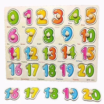 Bảng Học Số Phạm Vi 20 Có Núm Cầm Bằng Gỗ Tiện Lợi Cho Bé
