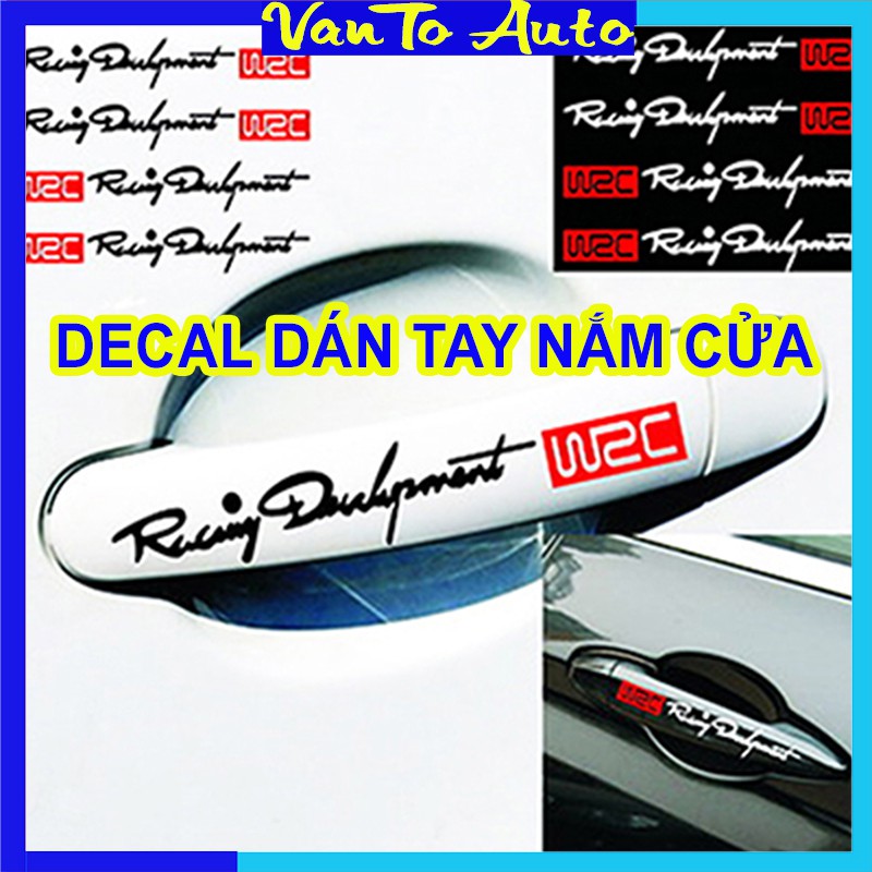 ⚡Video Thật⚡ Bộ 4 Tem Decal Dán Tay Nắm Cửa Ô Tô