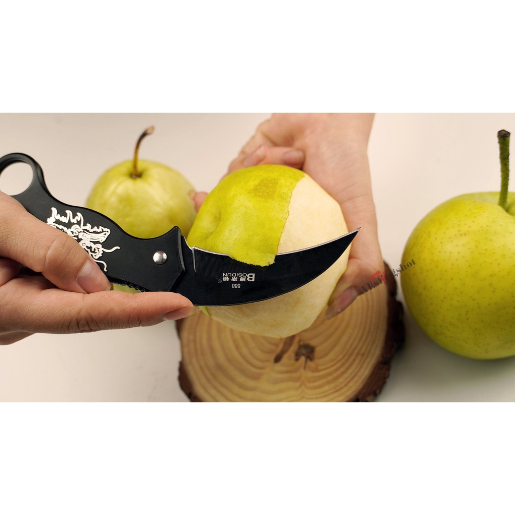 Dao Gấp Gọt Hoa Quả Karambit, Phụ kiện văn phòng phẩm,Dùng Đi Dã Ngoại Cực Tốt DP3