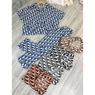 Pijama lụa đùi cánh dơi, đồ ngủ mặc nhà cao cấp, sang chảnh