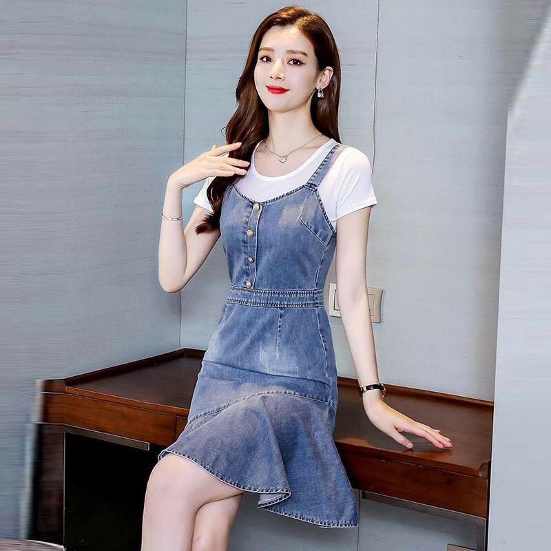 Đầm Yếm Jean Đuôi Cá Có Size XXL