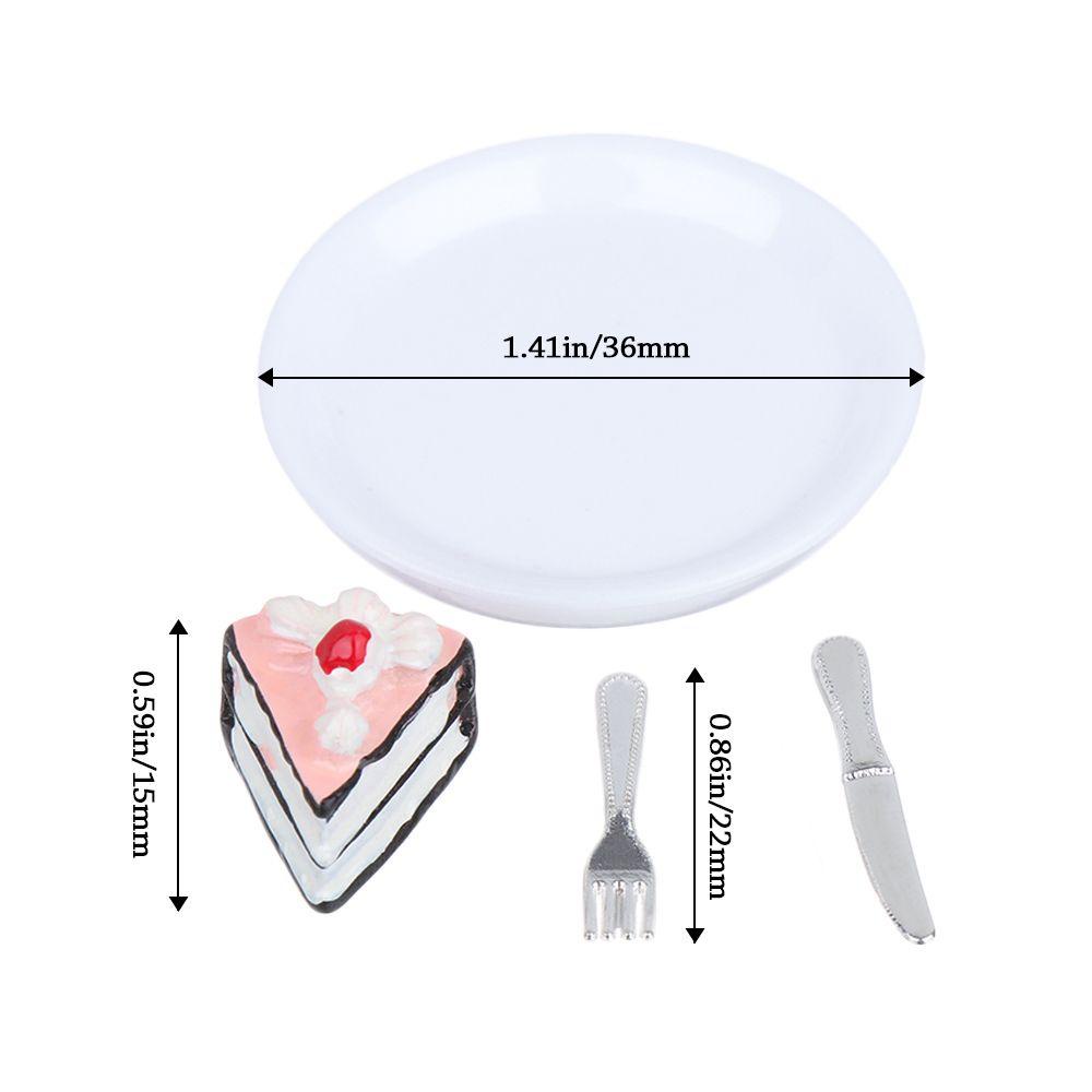 1 Bộ Mô Hình Bánh Kem Có Khay Trà Chiều Thu Nhỏ Dành Cho Nhà Búp Bê