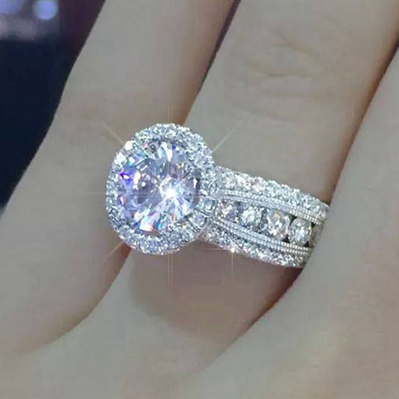 Nhẫn hợp kim đính đá Sapphire lấp lánh cho nữ